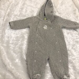 Sprockets Baby footie suit Winter Warm hoodie 12m